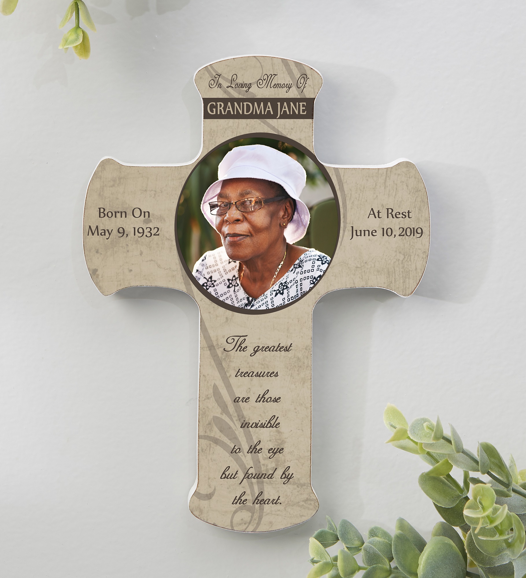 Forever in Our Hearts Personalized Photo Cross